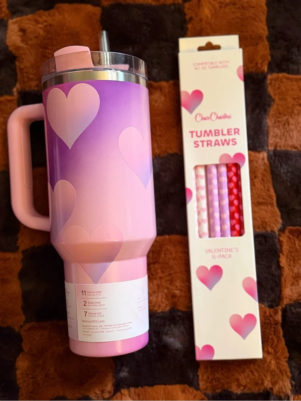 Stanley Valentine’s Day 2026 Tumbler 40 oz Powder Pink Heart Gradient Exclusive - Picture 8 of 8
